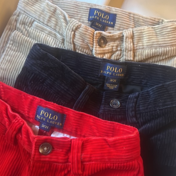 boys pants 3T Polo Ralph Lauren corduroys 3 pairs — beige, navy and red - Picture 2 of 4